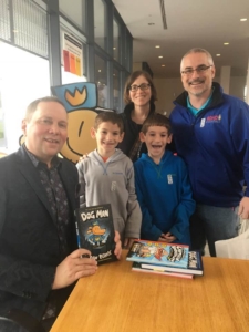 Family with Brendan and his family & Dav Pilkey at the Eric Carle Museum